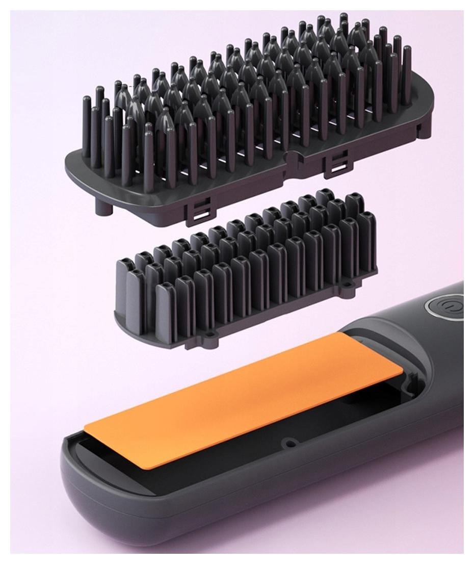 ENCHEN H6 Cordless Hair Straightener Brush, 2-in-1 Ionic Styling Comb, Ceramic Heating, USB-C Rechargeable