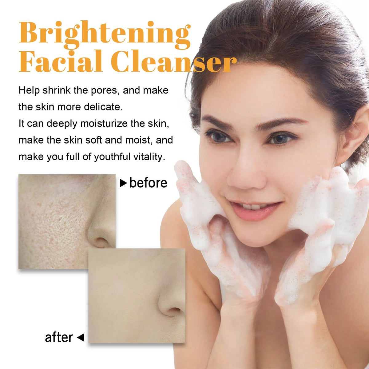 Brightening Turmeric Facial Cleanser for Deep Pore Cleansing, Acne Mark Fade, Moisturizing, Youthful Skin ,100ml