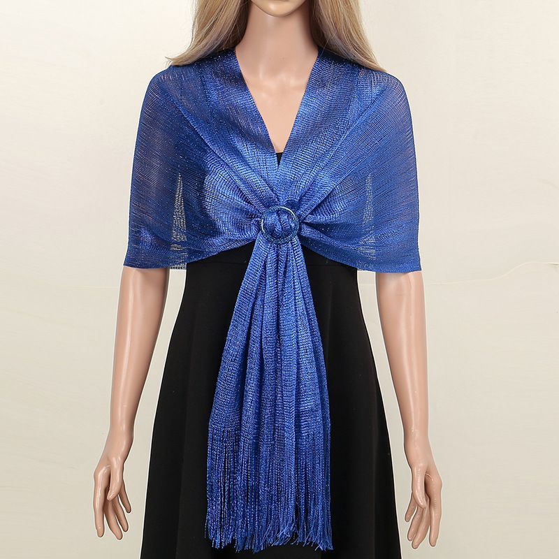 Gold Metallic Shawl Wrap for Women Evening, Wedding & Party