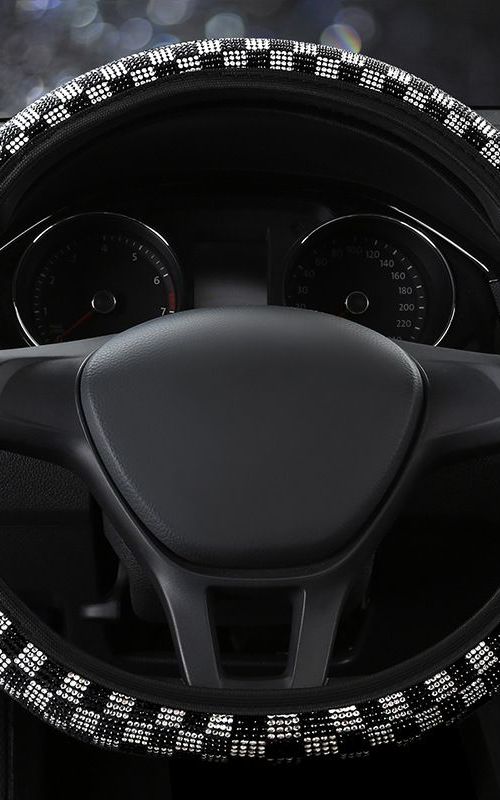 Diamond Car Steering Wheel Cover Bling Rhinestone Grip Luxury Vehicle Decoration