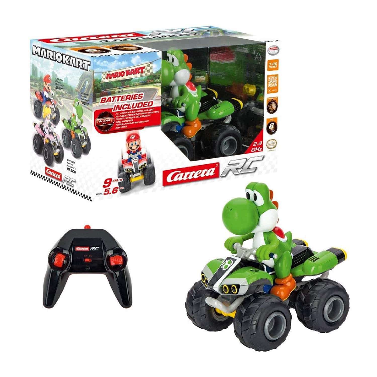 Carrera Mario Kart 8 Yoshi Quad 2.4 GHz RC Kart 1:20, 6+ years