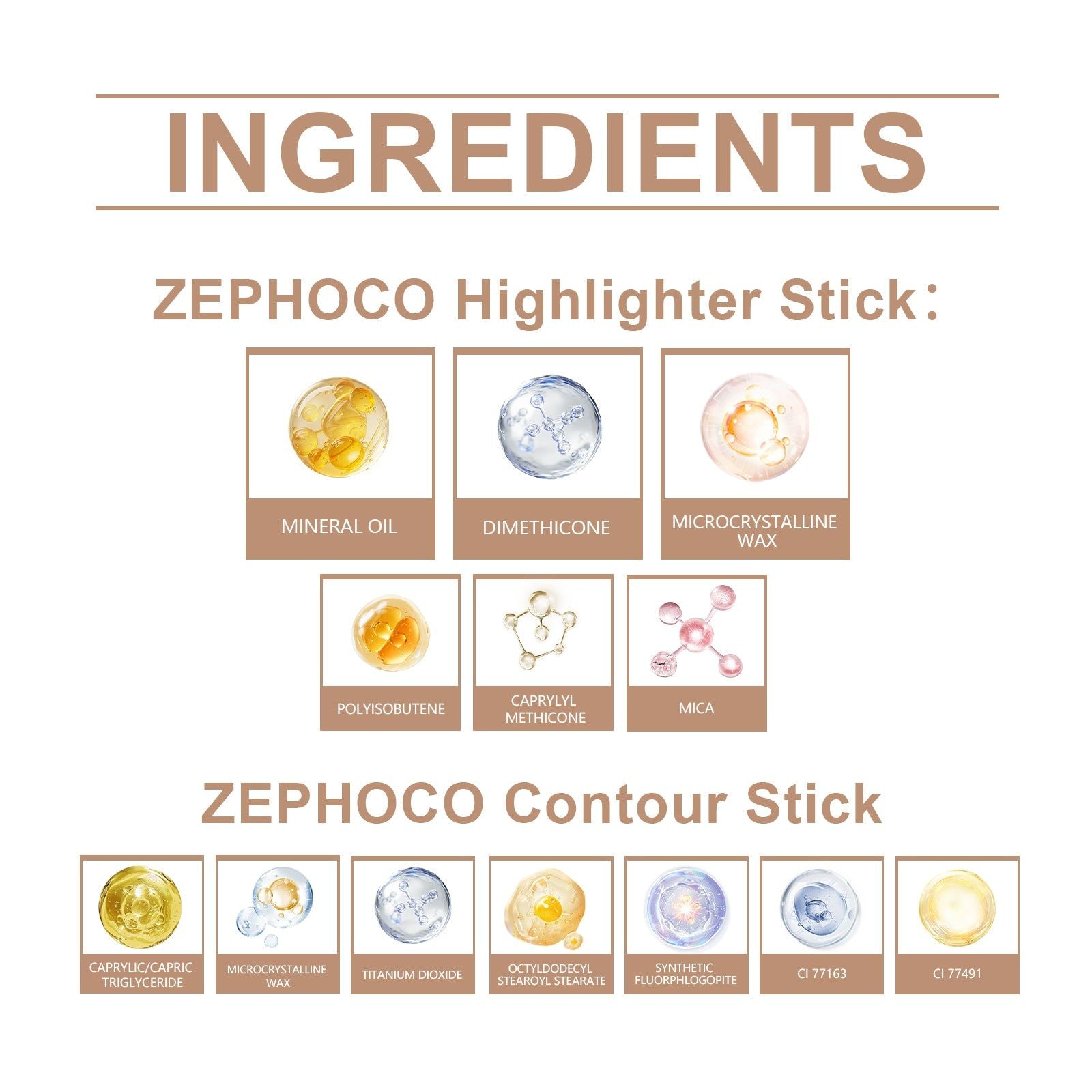 2-in-1 Facial Contouring Stick, High-Gloss, Long-Lasting, Easy Makeup, 3D Face Sculpting ,7g