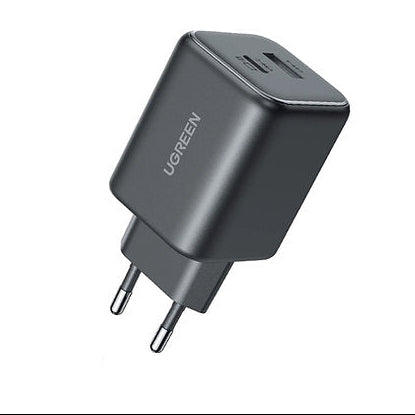 UGREEN X525 45W 2-Port GaN Fast Charger, USB-C + USB-A, EU Plug, Black