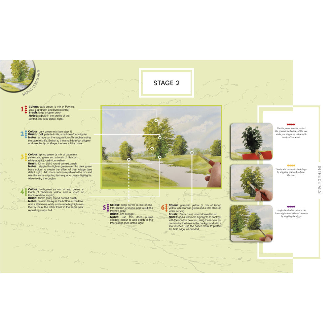 Search Press Country Scenes Paint Pad Poster Creative Painting & Art Activity Book