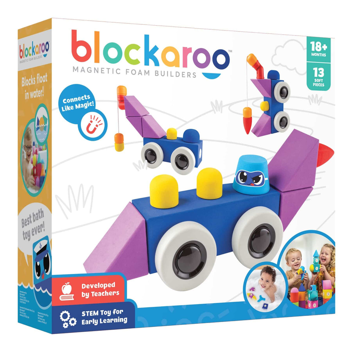 Blockaroo Magnetic Foam Builders Roadster Set, 1+ years