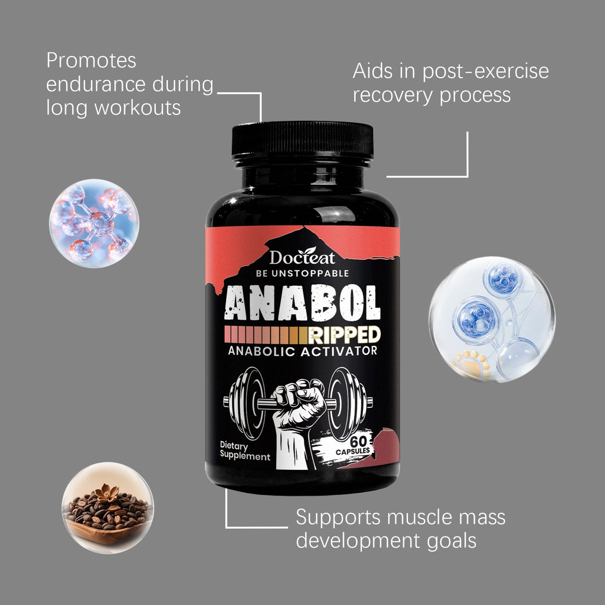 Boost Muscle Energy Support Capsules for Body Care, Enhance Fitness & Performance ,60 capsules