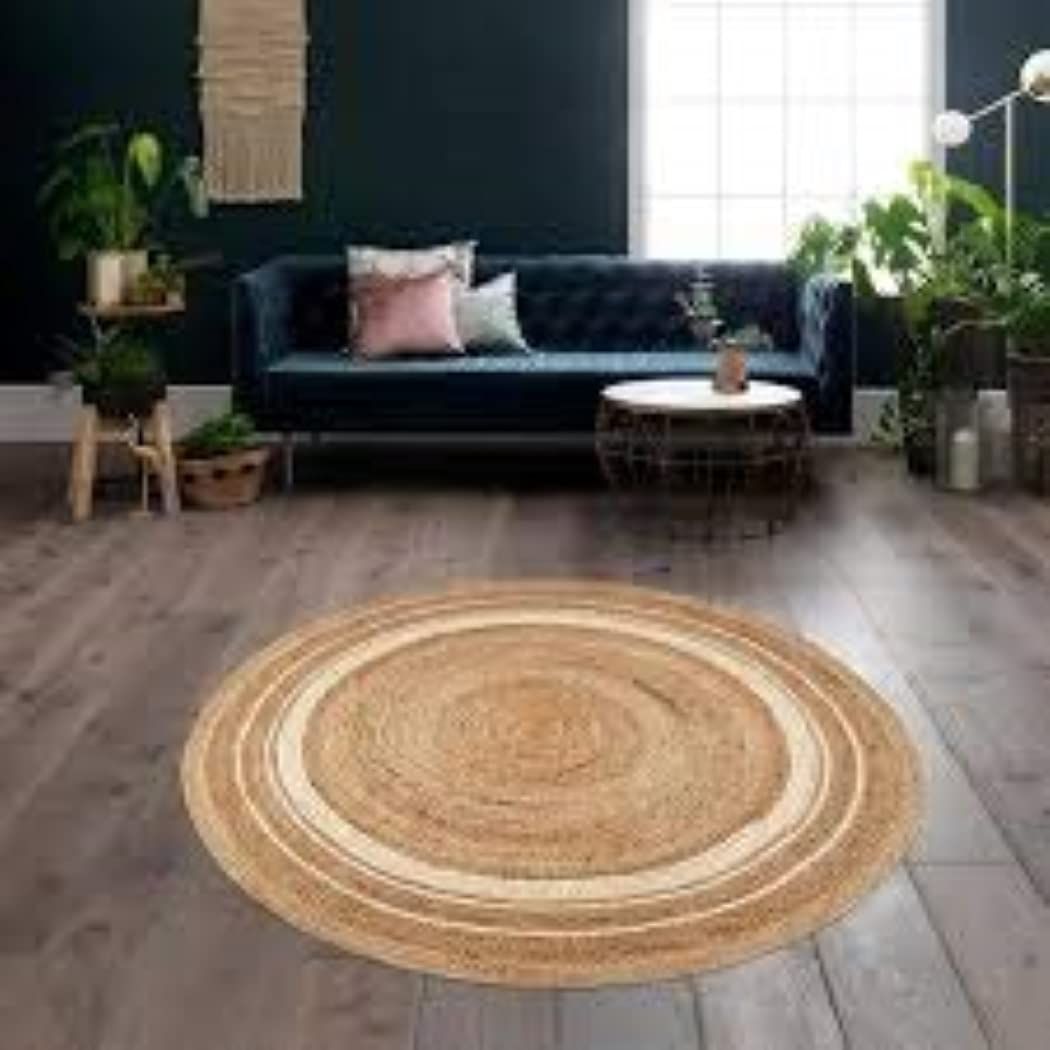 AIESY®  Handwoven Jute Rug Reversible for Farmhouse