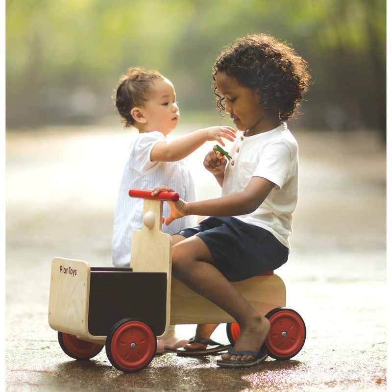 PlanToys Delivery Bike — Wooden Ride-On Toy