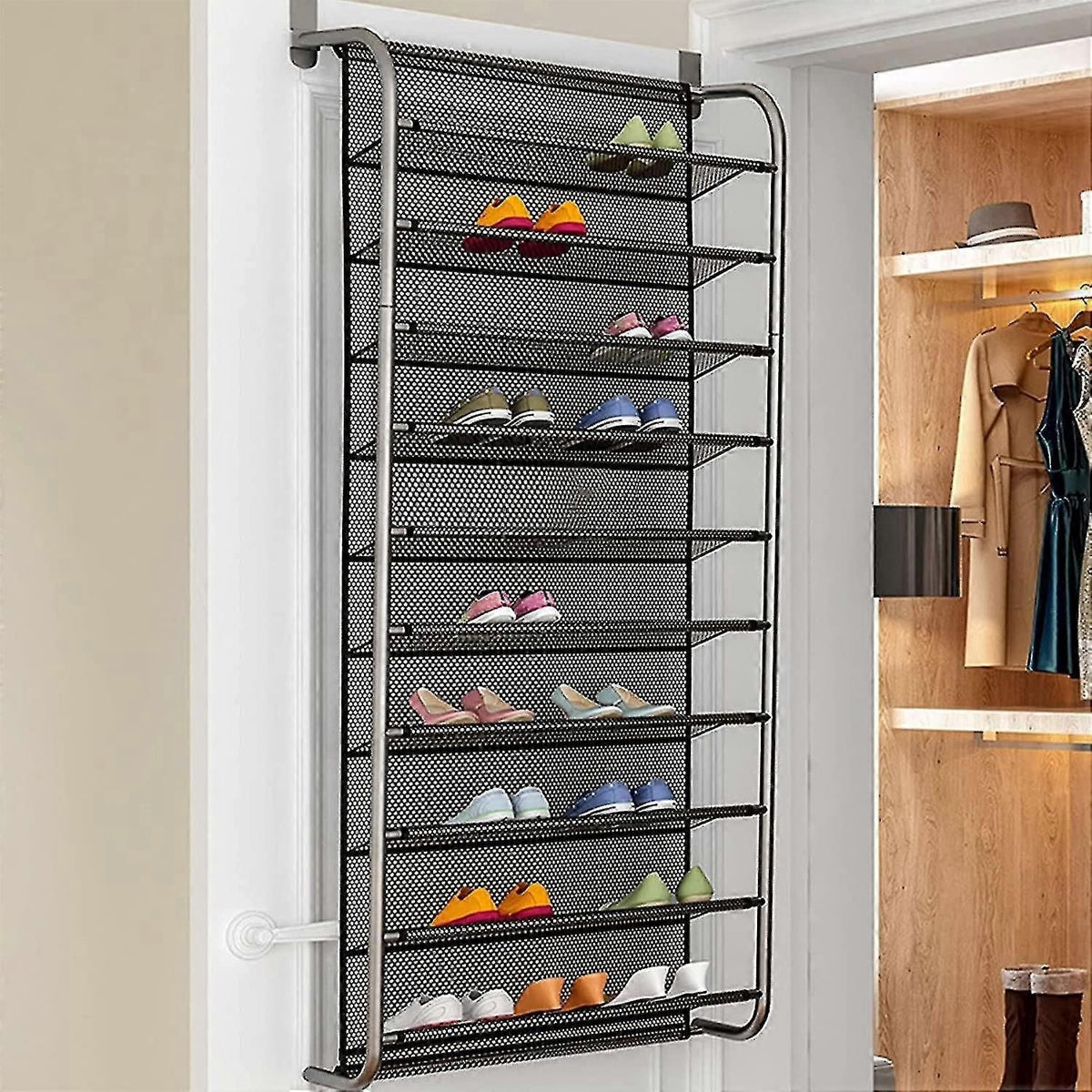 Hanging Shoe Rack For 36 Pairs Foldable Metal Organizer