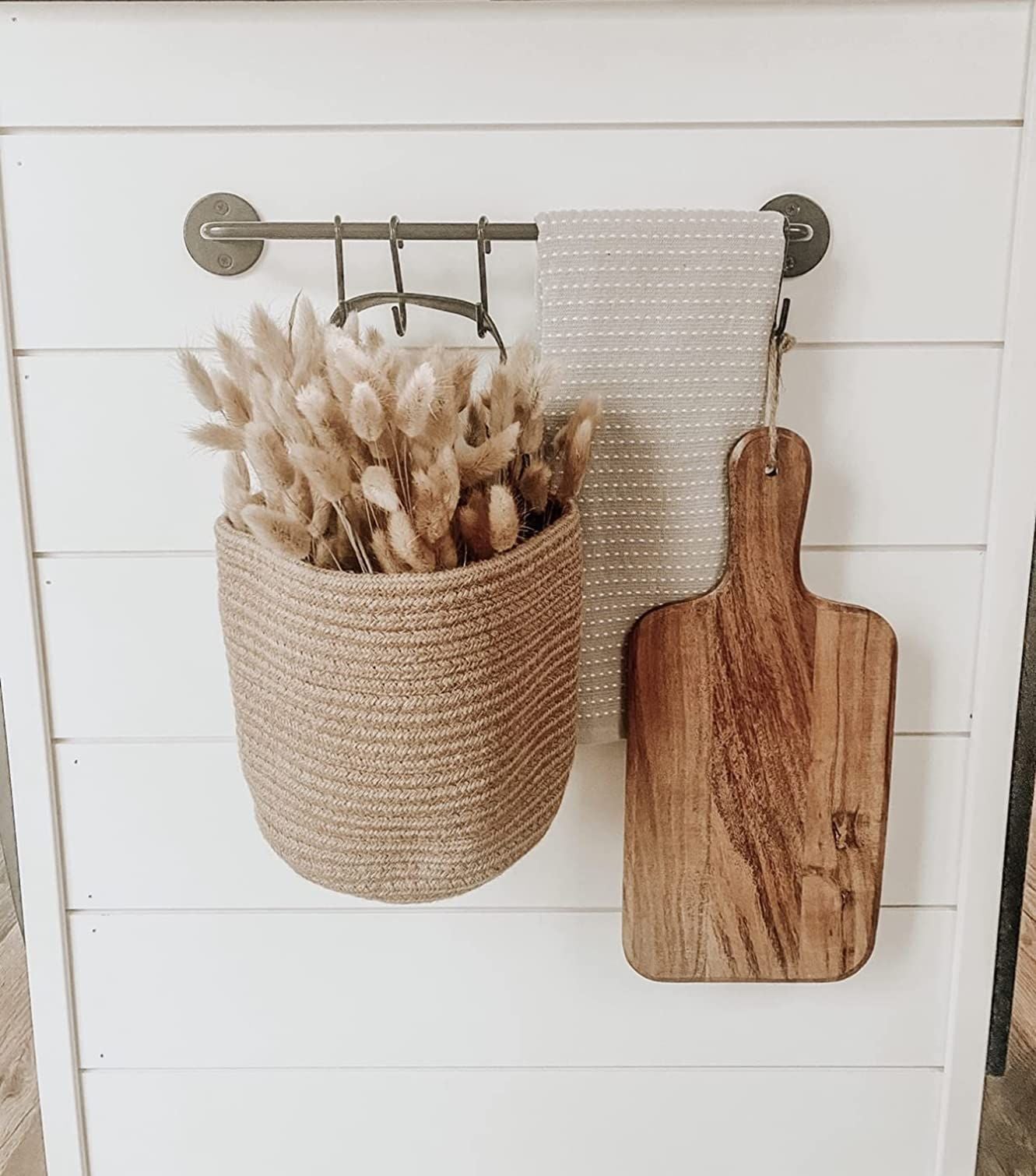 Set of 2 Jute Wall Hanging Storage Small Baskets For Plantation