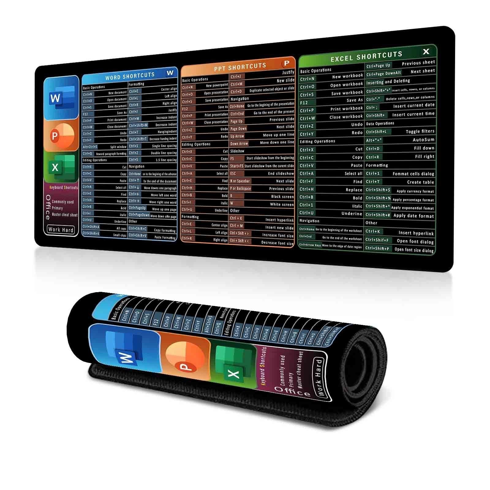 Keyboard Shortcut Desk Mat Mouse Pad 300x600x2mm