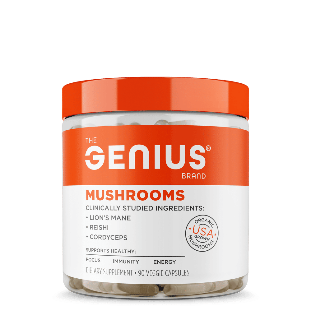 The Genius Brand Mushrooms 30 Servings 90 Capsules