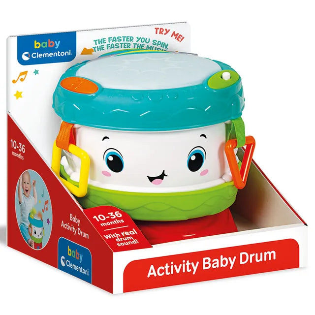 Baby Clementoni Activity Baby Drum – Spin, Beat & Light Up!