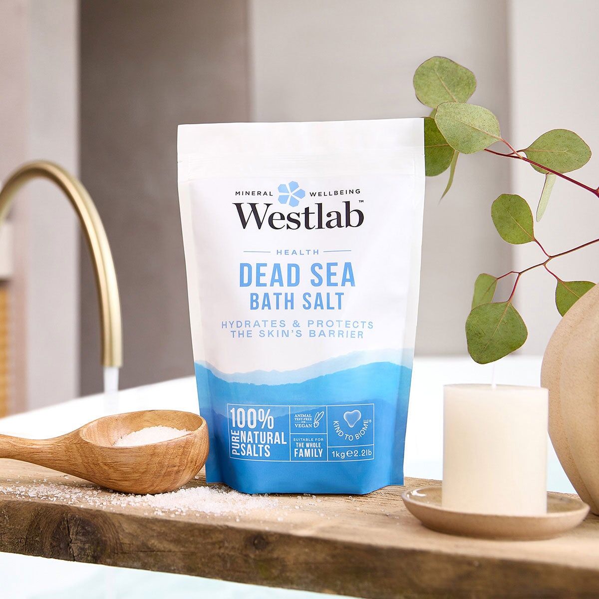 Westlab 100% Pure Soothing Dead Sea Salt, 1 Kg