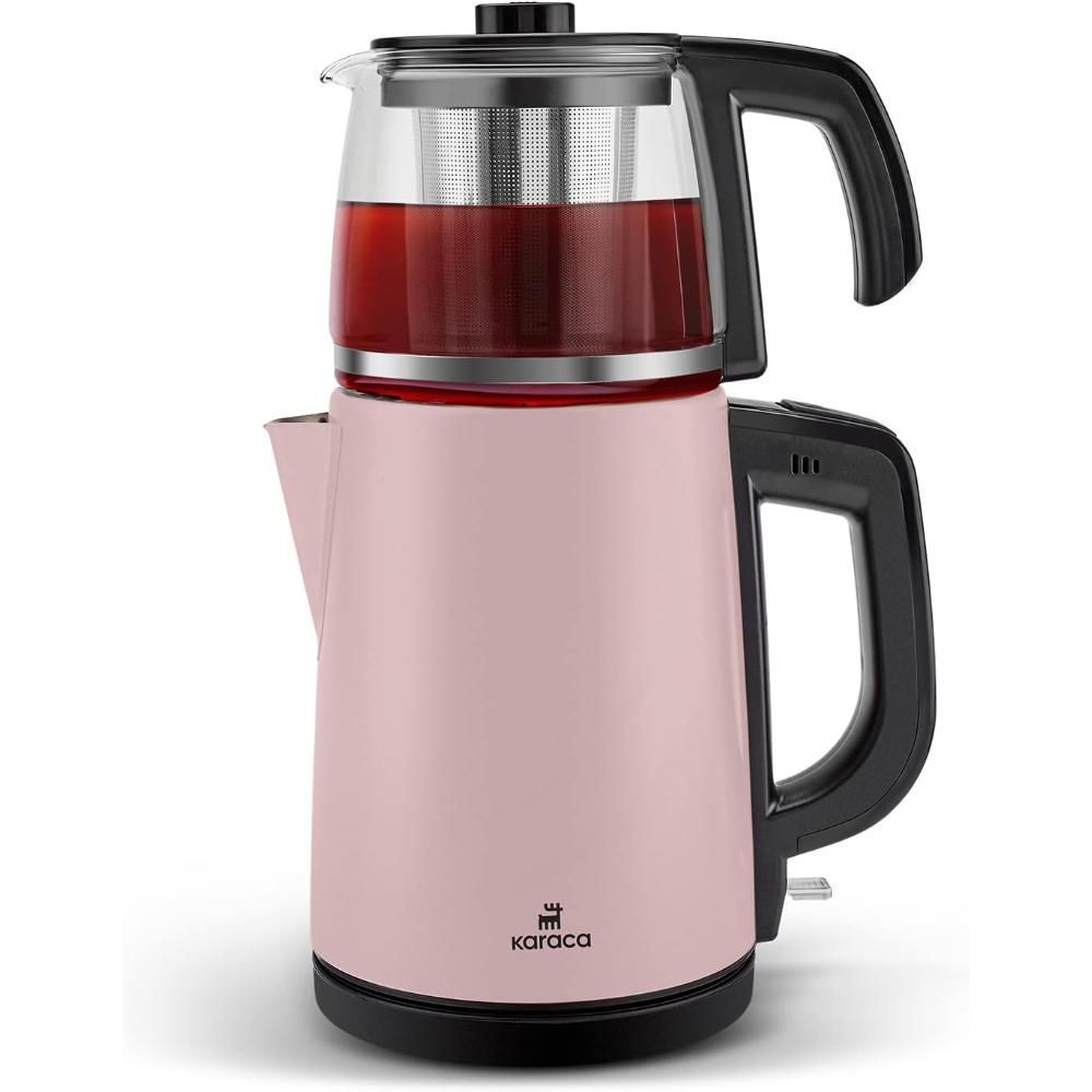 Karaca Tea Glass 2 in 1 Steel Tea Machine and Kettle Cosmic Lilac