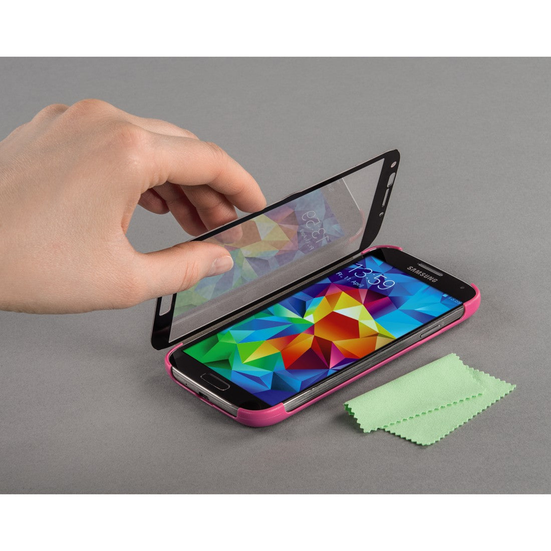 HAMA 134107 "Mirror" Booklet Case for Samsung Galaxy S5 (Neo), pink/silver