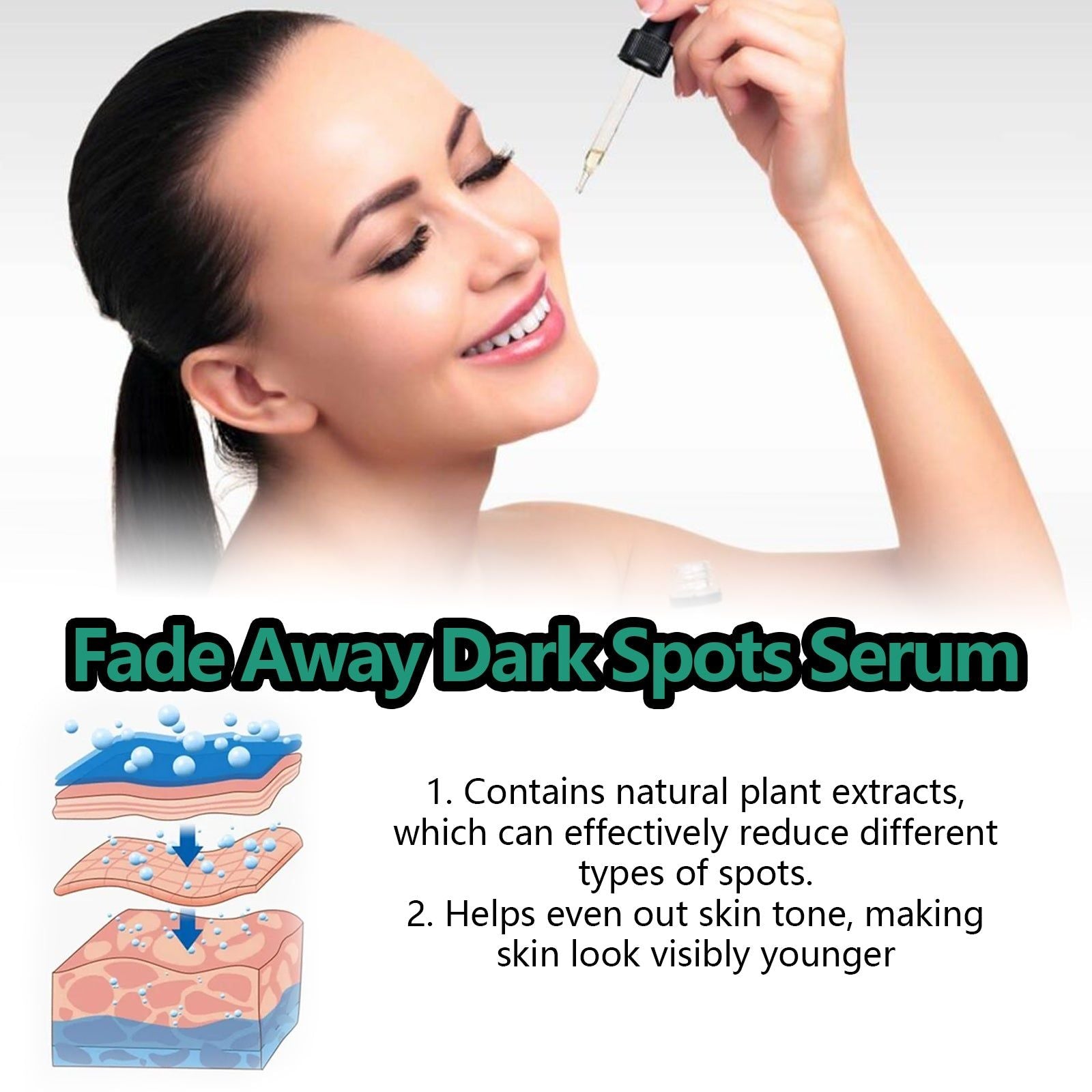 Brightening Serum for Glowing Skin, Reduce Spots, Anti-Aging, Natural Plant Essence ,30ml