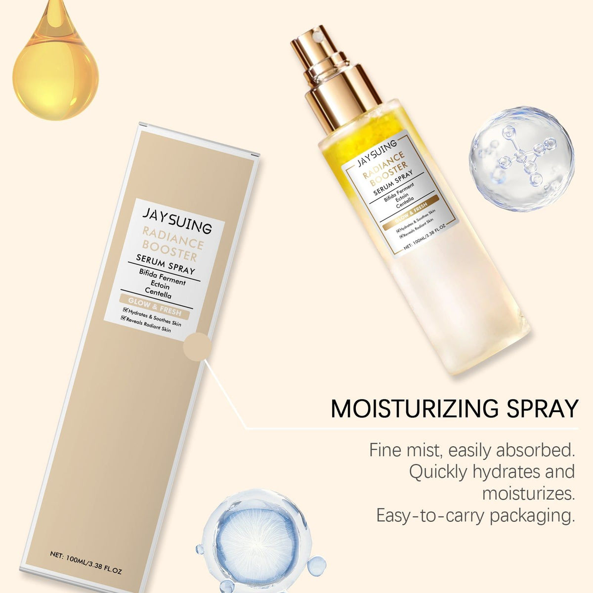 Brightening Moisturizing Facial Spray, Hydrating and Soothing Skin Care, All Skin Types ,100ml