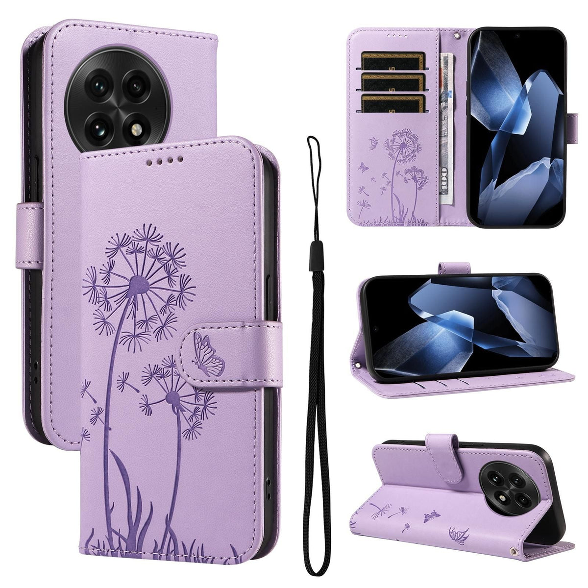 Dandelion Embossed Leather Case For OnePlus 13