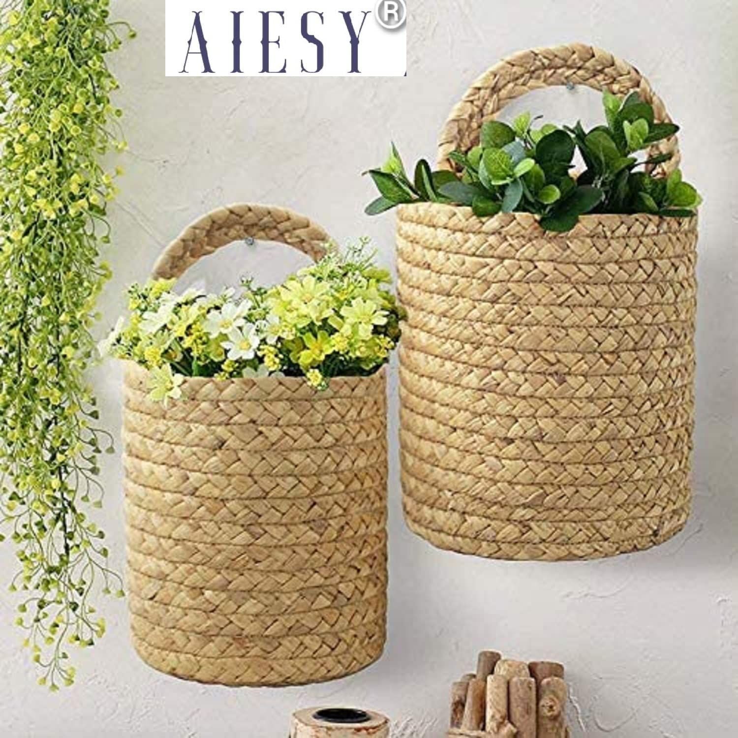 AIESY® Beautiful Handcrafted Decor Jute Baskets for Plantation