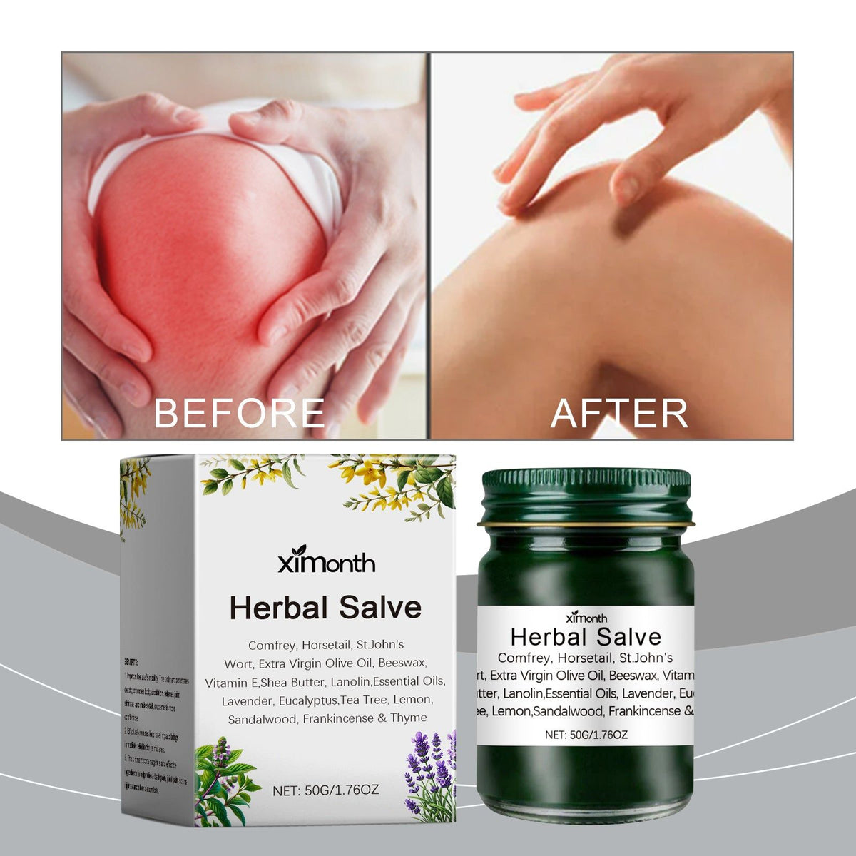 Comgrass Joint Care Cream, Herbal Soothing Pain Relief, Natural Muscle & Joint Massage ,50g