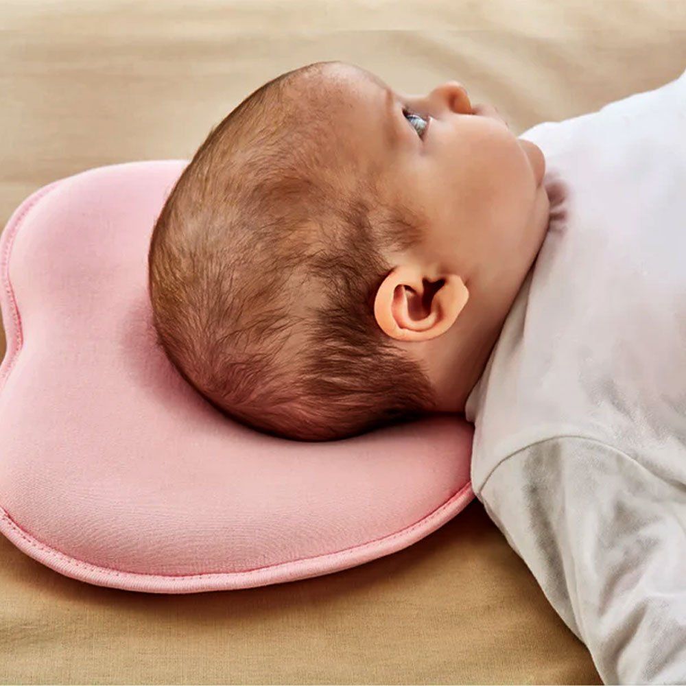 Babyjem Flat Head Prevention Infants And New Born Baby Pillow – Pink (0m+)