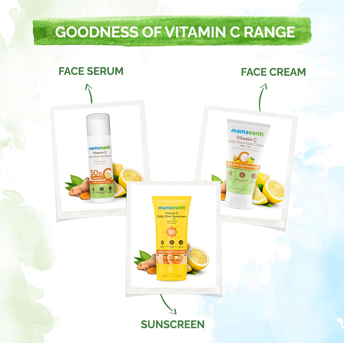 Mamaearth Vitamin C Daily Glow All Skin Type Sunscreen Spf 50g