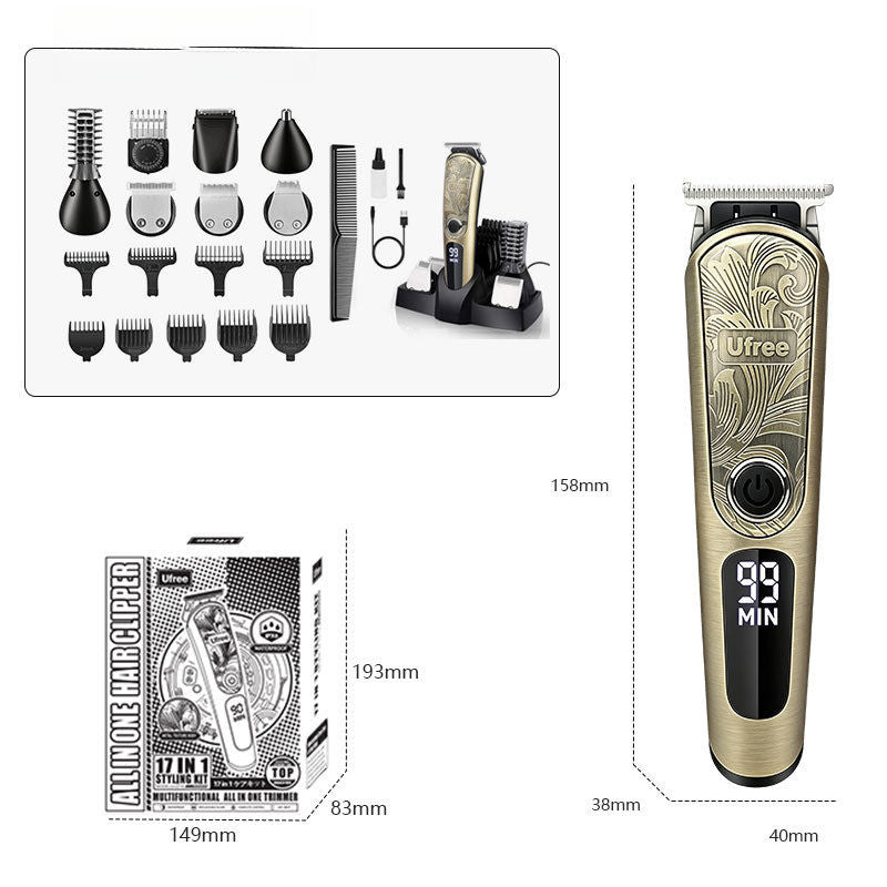 Hair & Body Grooming Kit with 9 Combs
