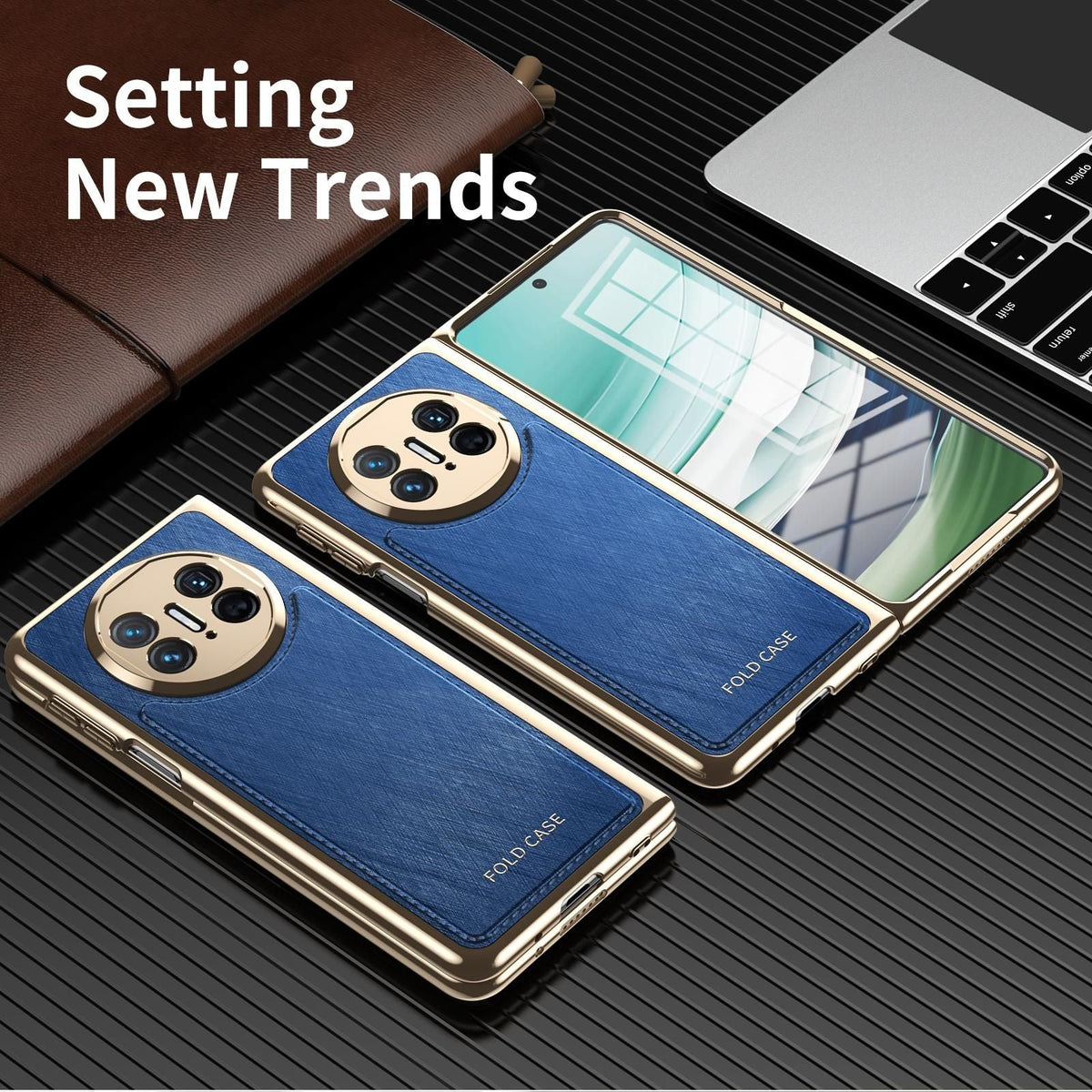 Plating Silver Brocade Case For Huawei Mate X3
