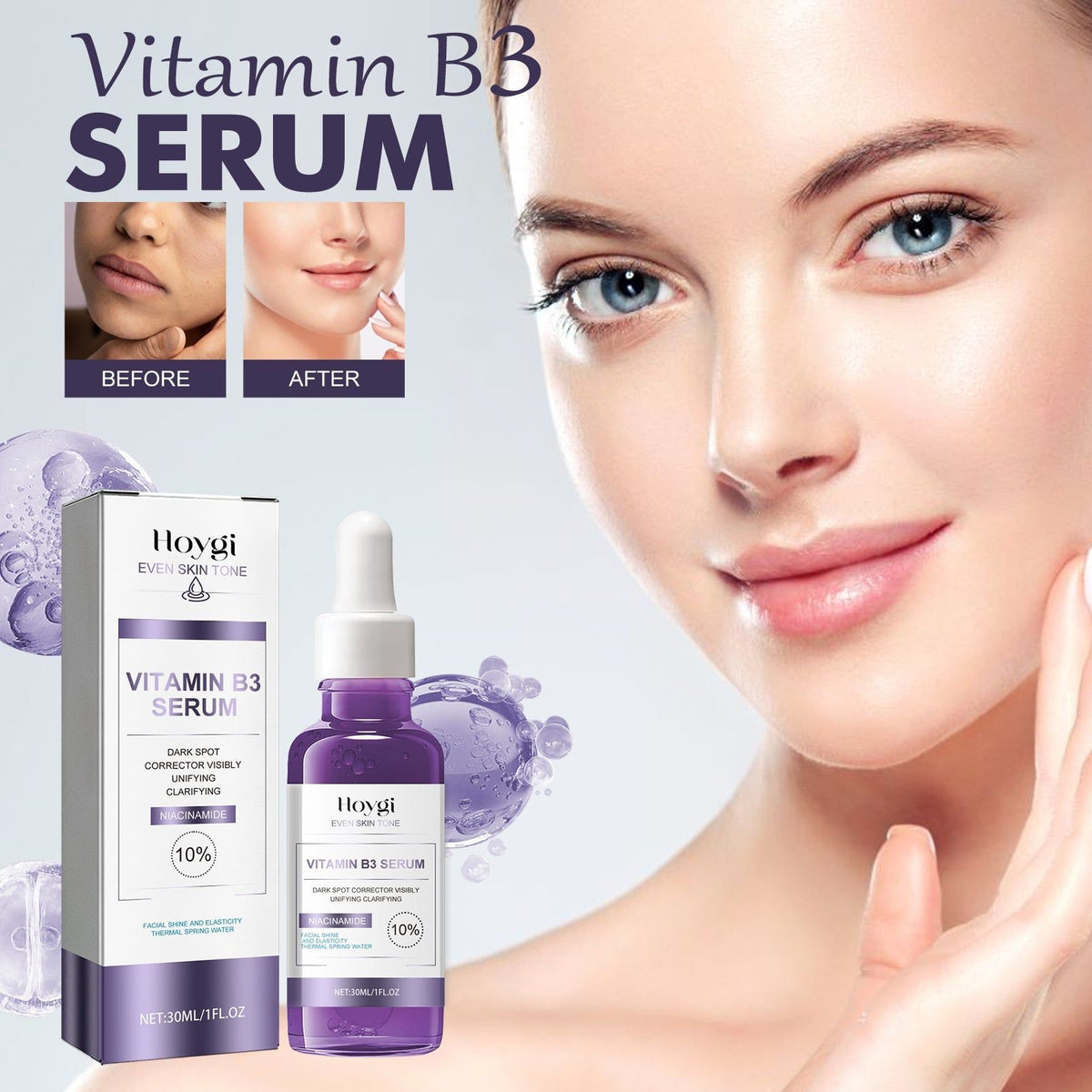Vitamin B3 Serum for Firming and Moisturizing, Brighten Skin, Reduce Wrinkles ,30ml