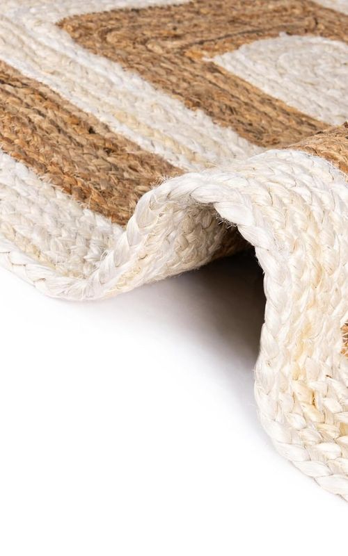 Handmade Eco Friendly Natural Jute Dual White Tone Dining Table Runner