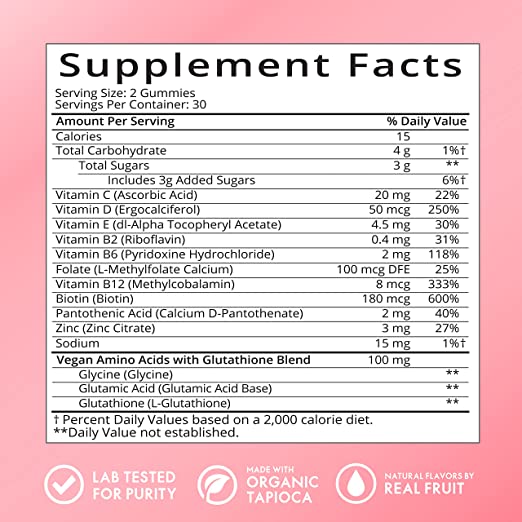 Sugarbear ProCollagen, Vegan Collagen Gummies, Amino Acids, Vitamin D , Vitamin C, B-12 and Biotin, Promotes Hair, Nail, Skin, Bone and Joint Health