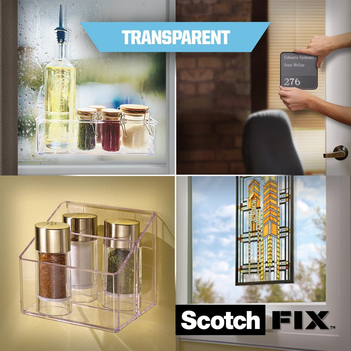 Scotch-FIX™ Transparent Double-Sided Mounting Tape 25mm x 1.5m Heavy Duty Clear Adhesive Tape