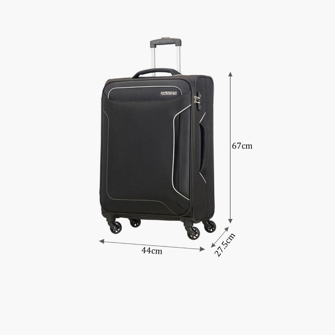 American Tourister Holiday Soft Spinner With TSA Lock, Black