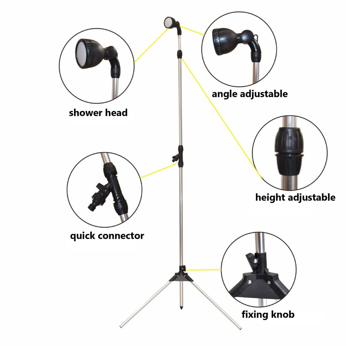 Portable Height Adjustable Garden Shower 1.6-2.15m