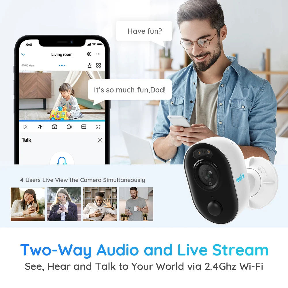 Reolink Lumus WCLMC2KP01 4MP, 2K Wi-Fi Smart Spotlight Security Camera with Color Night Vision & Two-Way Audio