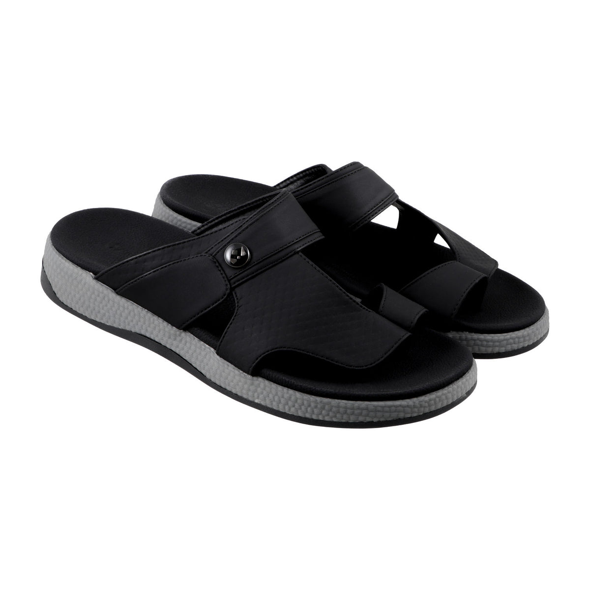 AL FANOOS AF-909 Men's Arabic Style Sandals with PU Leather Upper, EVA Cushioning & TPR Sole