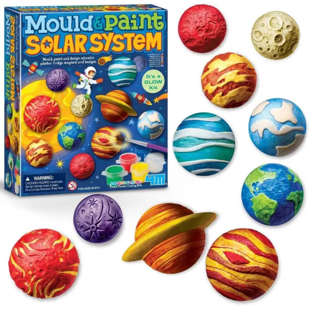 4M Mould & Paint Solar System Glow-In-The-Dark Craft Kit, 18.5x15.2cm, 5+ Years