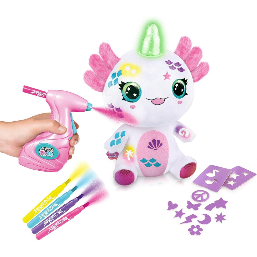 Canal Toys Airbrush Plush Axolotl Light-Up DIY Activity Kit
