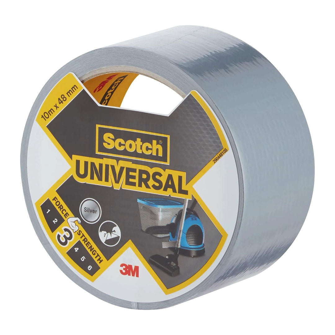Scotch® Universal Duct Tape 2904, Silver, 48 mm x 10 m, Multi-Purpose Heavy-Duty Repair & Sealing Tape