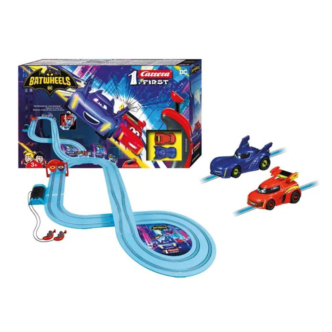 Carrera FIRST DC Batwheels Ready To Roll Bam Vs Redbird Slot Car Racing Set, 2.9m