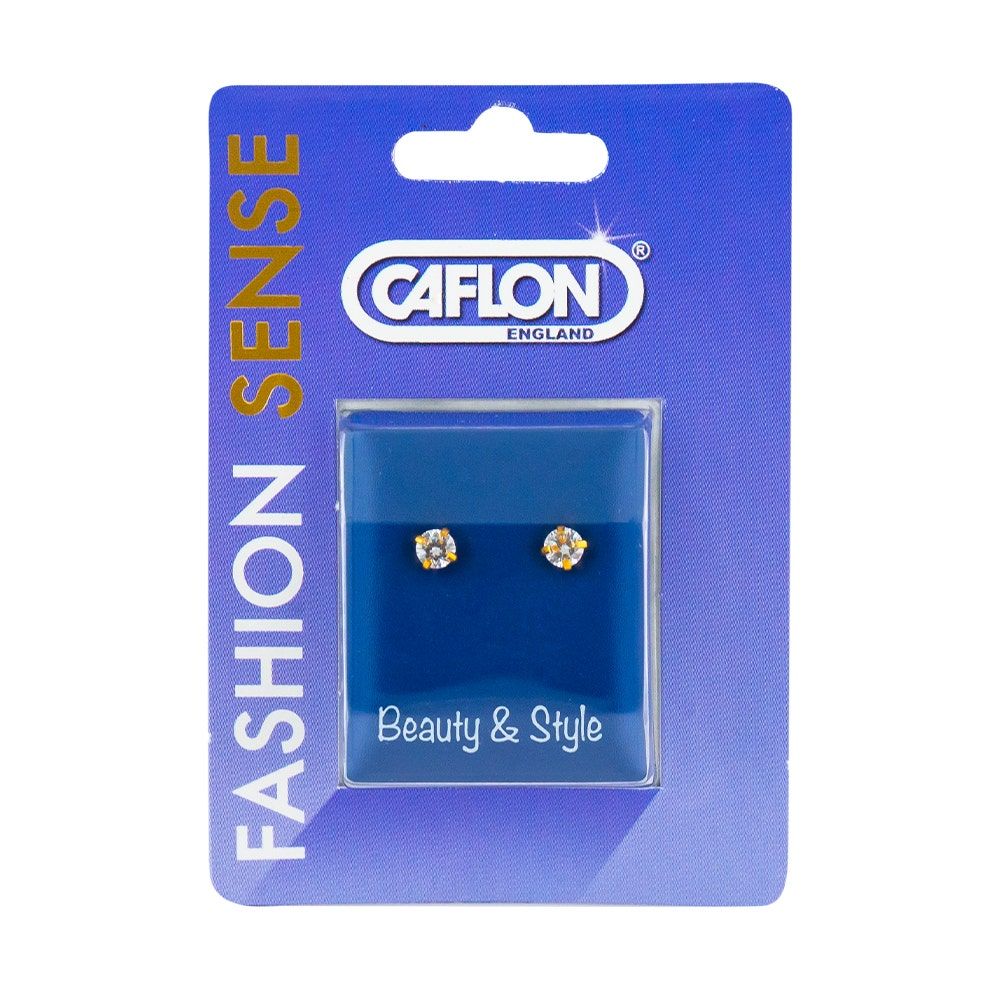 CAFLON ENGLAND Fashion Sense Gold Plated Earring, White Cubic Zirconia