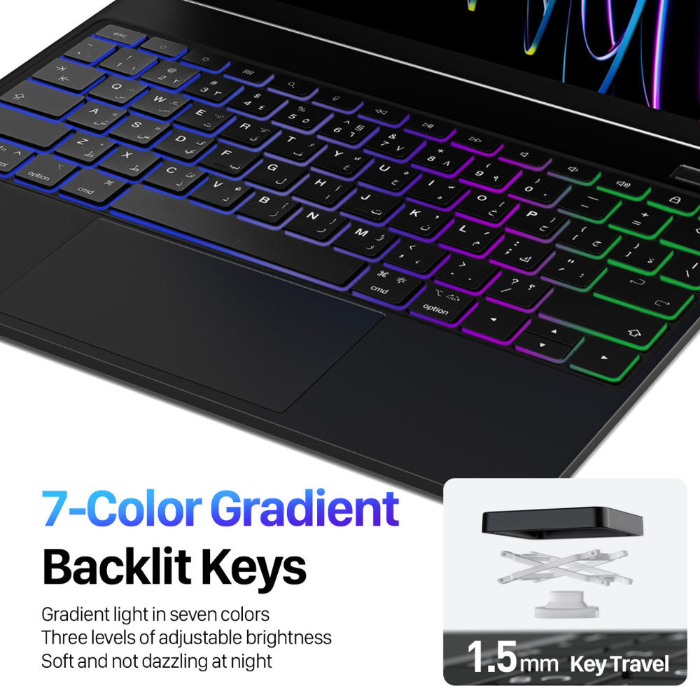 Infinyty MK-02 Series Cipher-II Keyboard for iPad 13-inch English/Arabic Keyboard, Black