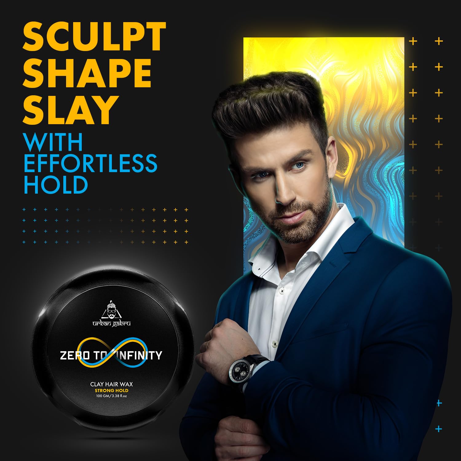 Urban Gabru Clay Hair Wax : Zero to Infinity- Strong Hold | Volume | Hair Style 100 gm