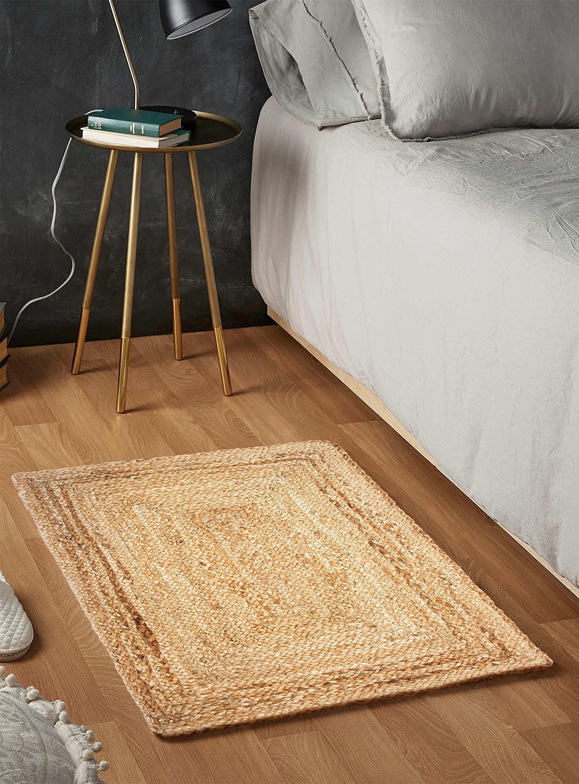 Jute Area Natural Hand Made Braided Reversible Rug 2x3