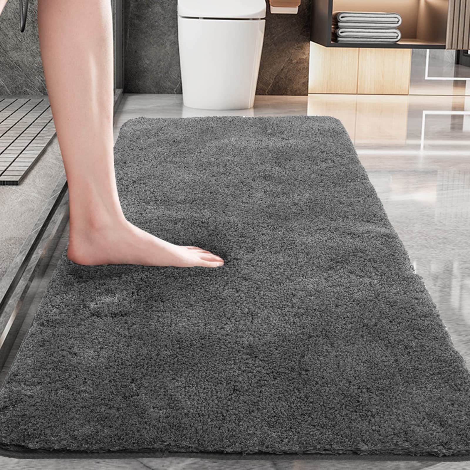 AIESY® Non Slip Washable Shag Fluffy Bathroom Rug
