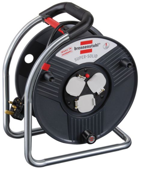 BRENNENSTUHL  1308953 SUPER SOLID EXTENSION REEL 50M, BLACK