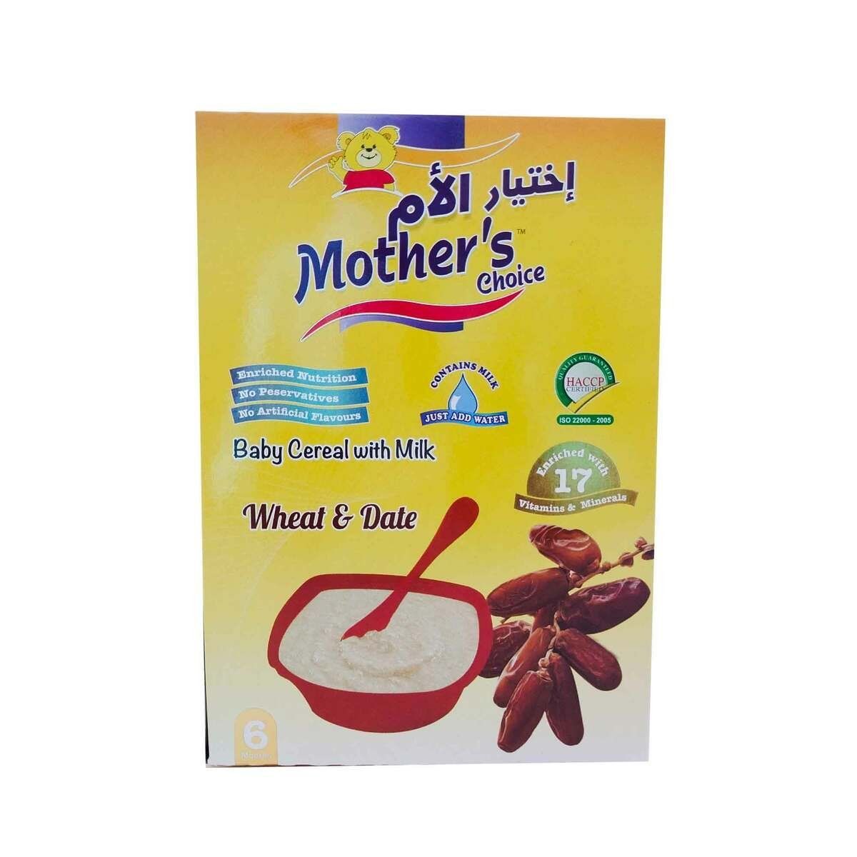 Mother's Choice -  Baby Cereal with Milk Wheat & Dates, 250 Gm Online in Oman