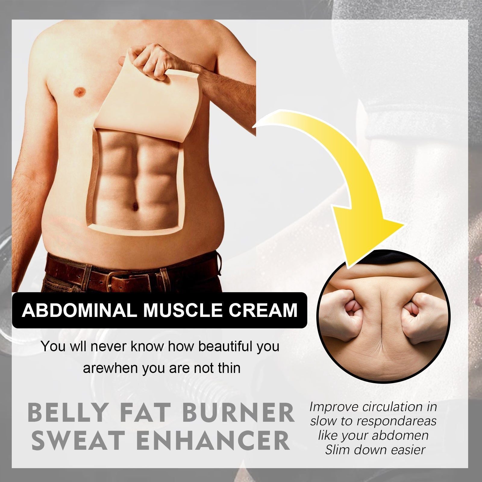 Abdominal Muscle Sculpting Cream, Fat Burner, Toning, Abs Firming, Workout Recovery ,60g