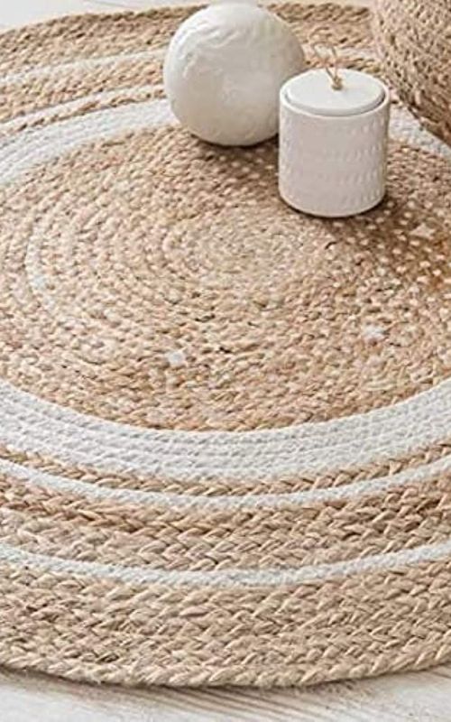 AIESY® Beautiful Handwoven Jute Reversible Carpet for Room